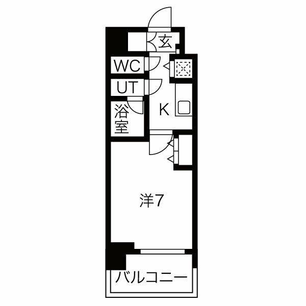 ソルテラス OSAKA イースト GATE(1K/13階)の間取り写真