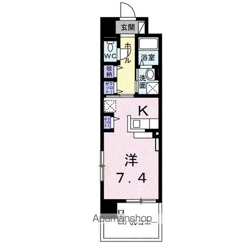 エクセレント ジールV(ワンルーム/3階)の間取り写真