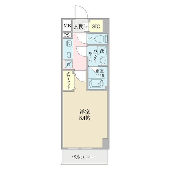 ウエストIN柴田(1K/2階)の間取り写真