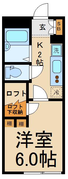 メルヴェイユー(1K/1階)の間取り写真