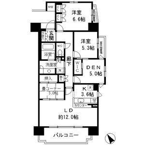 レジディア徳川(3SLDK/2階)の間取り写真
