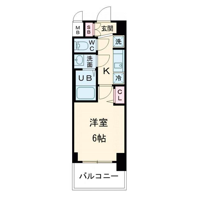 プレサンス南堀江ザ・センス(1K/4階)の間取り写真