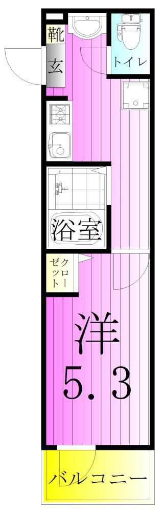ブラン堀切菖蒲園(1K/1階)の間取り写真