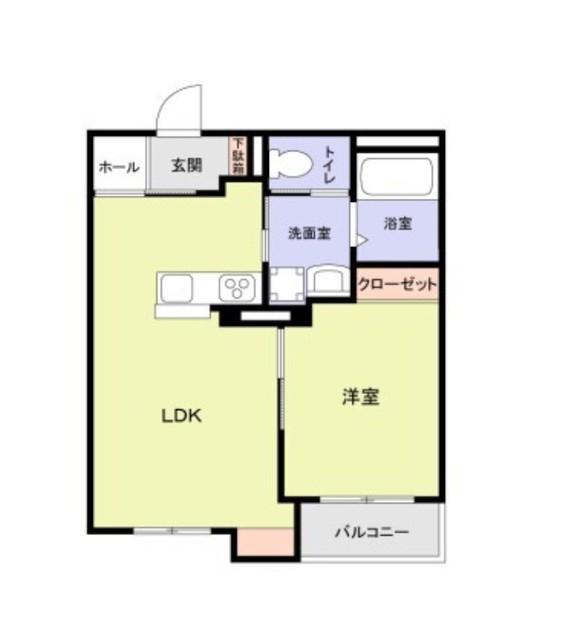 マンションシバガミ(1LDK/3階)の間取り写真