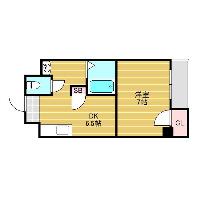 プランドールSAKAEII(1DK/7階)の間取り写真