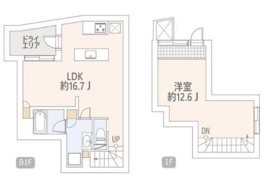 グランストーリー西麻布(1LDK/B1階)の間取り写真