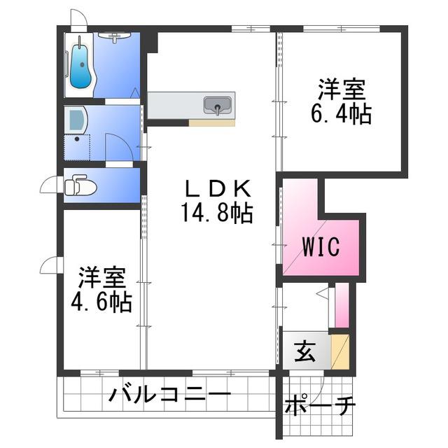 ＪＲ和歌山線 岩出駅 徒歩11分 2階建 築17年(2LDK/1階)の間取り写真