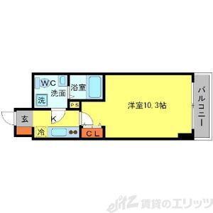 SERENITE江坂四番館(1K/9階)の間取り写真