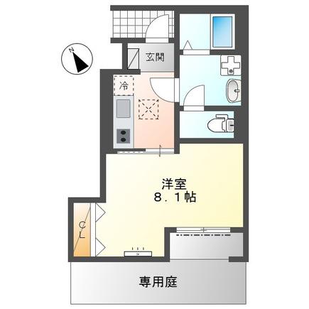 アメニティ21-III(1K/1階)の間取り写真