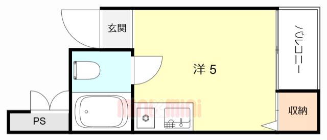 ラピス塚本(ワンルーム/5階)の間取り写真