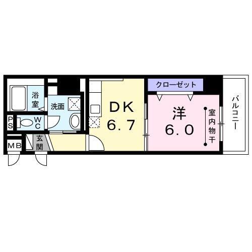 セ・マニフィーク月島(1DK/3階)の間取り写真
