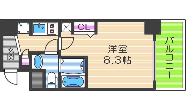 MSR梅田イースト(1K/10階)の間取り写真