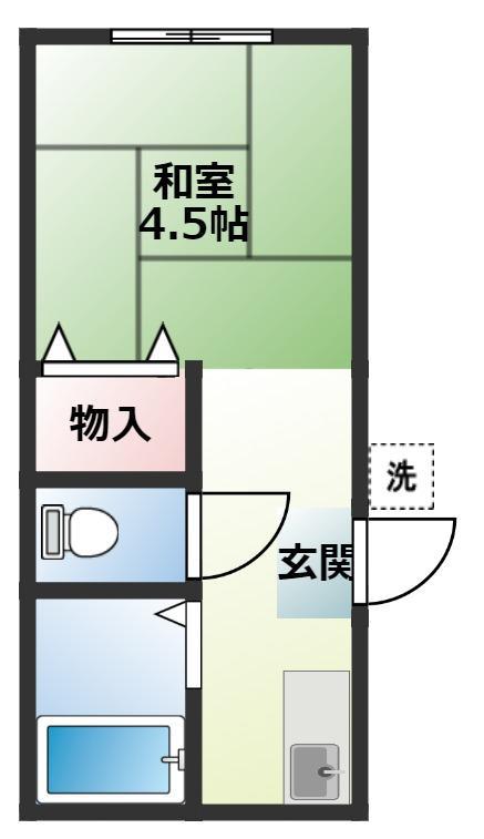 ハイツサクラ(1K/1階)の間取り写真