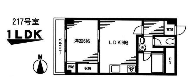 秀和東十条レジデンス(1LDK/2階)の間取り写真
