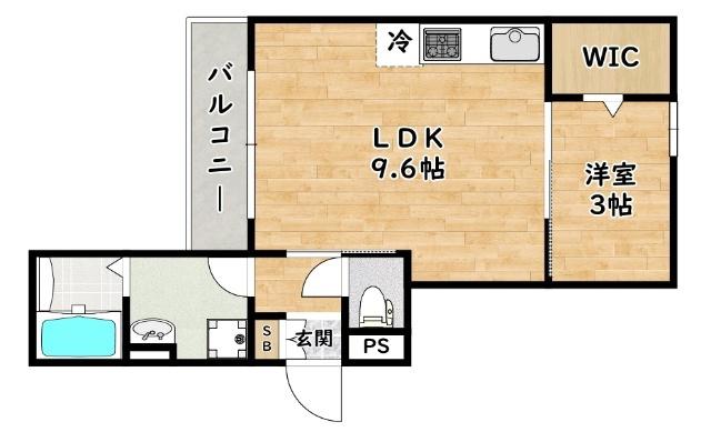 CLASHIST大和田(1LDK/3階)の間取り写真