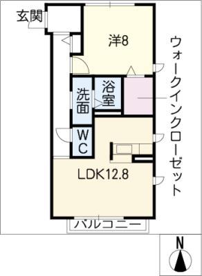 IDEALE MATSUI(1LDK/1階)の間取り写真