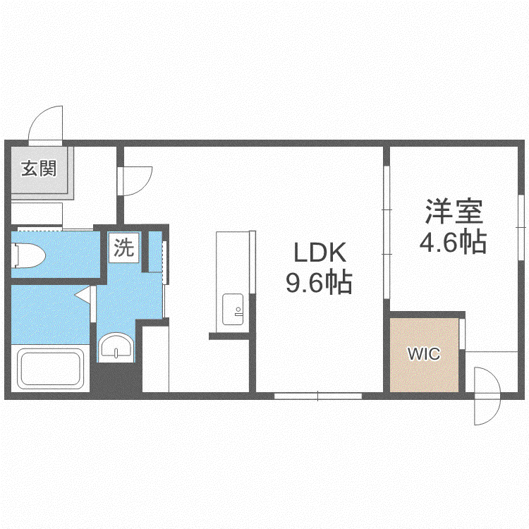 JEEKBLAU美園(1LDK/3階)の間取り写真