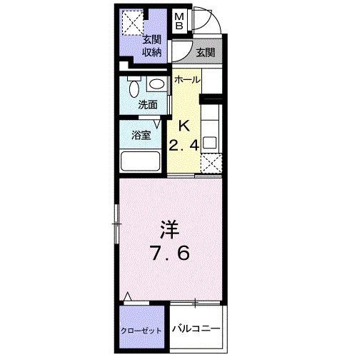 メルヴェーユ美園(1K/1階)の間取り写真