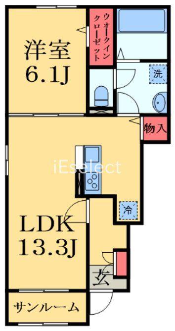 マウロアI(1LDK/1階)の間取り写真