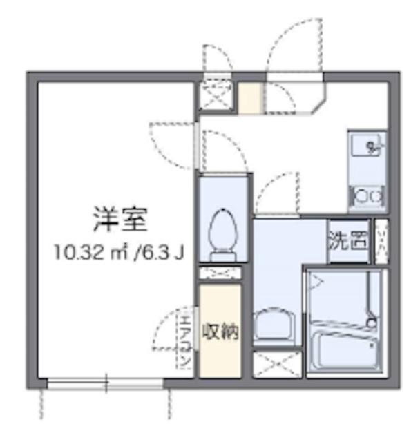 クレイノMARUMI(1K/1階)の間取り写真