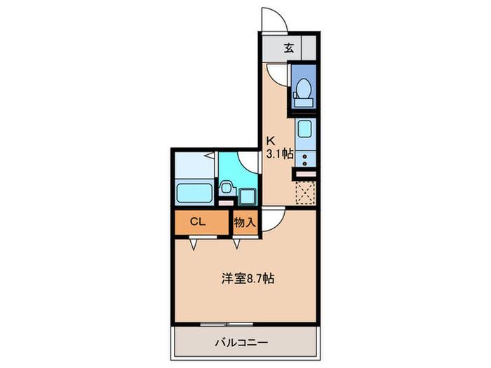 グランメゾン知立(1K/2階)の間取り写真
