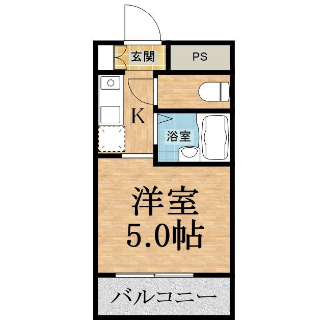 ダイアパレス・ステーションプラザ都賀(1K/5階)の間取り写真