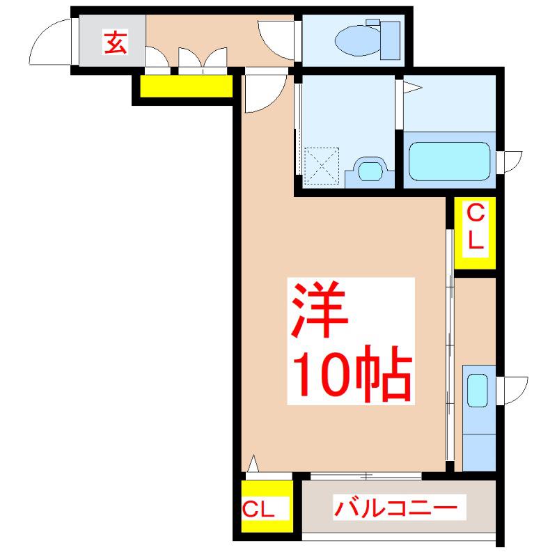 クラヴィエ新照院(ワンルーム/2階)の間取り写真