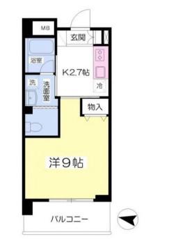 プラージュ南与野(1K/4階)の間取り写真