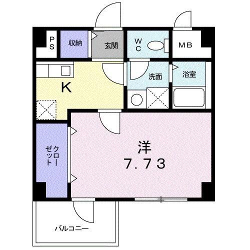 T&A横浜白金(1K/5階)の間取り写真