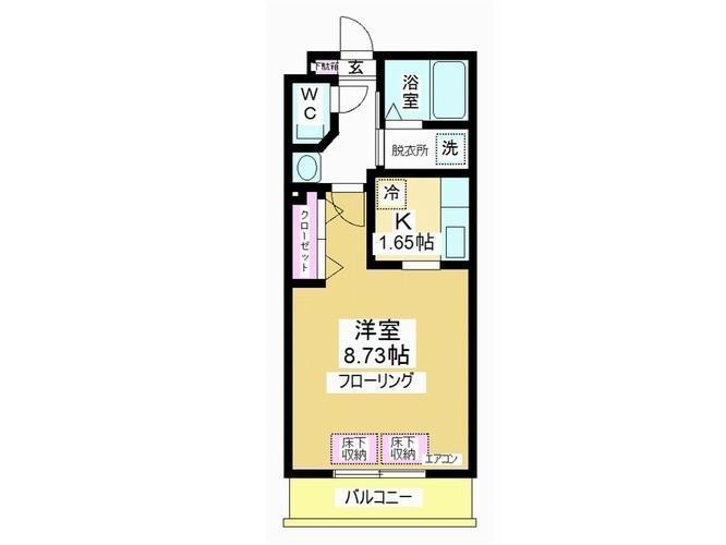 プラシード(1K/1階)の間取り写真