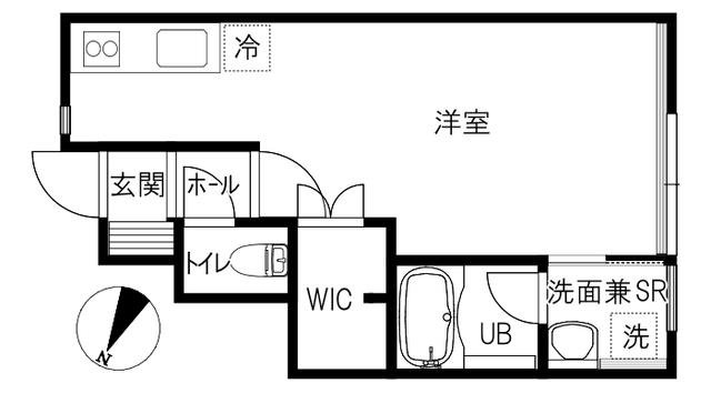 TRES(ワンルーム/1階)の間取り写真