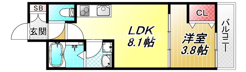 D PORTA ADORABLE(1LDK/2階)の間取り写真