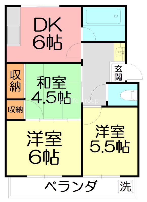 コーポ札場(3DK/1階)の間取り写真