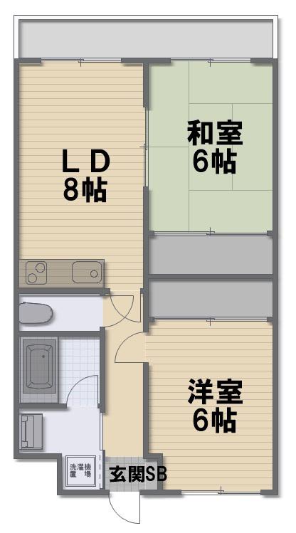 リバティさわだ(2LDK/3階)の間取り写真
