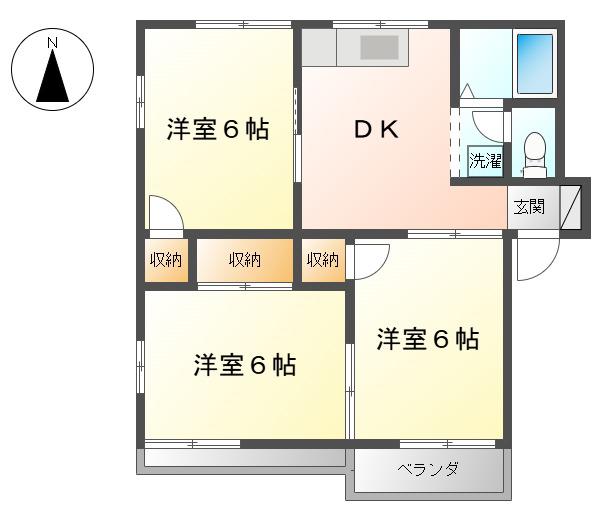 センチュリーハイツ(3DK/1階)の間取り写真