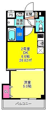 DOMANI(1DK/2階)の間取り写真