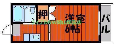 ピジョン浜(1K/1階)の間取り写真