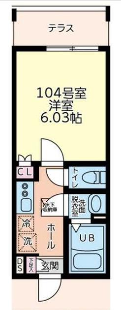 フルセイル中山Ⅱ(1K/1階)の間取り写真
