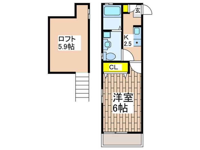エトワール(1K/2階)の間取り写真