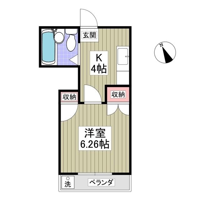 リエス館林(1K/2階)の間取り写真
