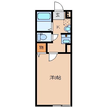 レトアリガーロイヤルA(1K/1階)の間取り写真