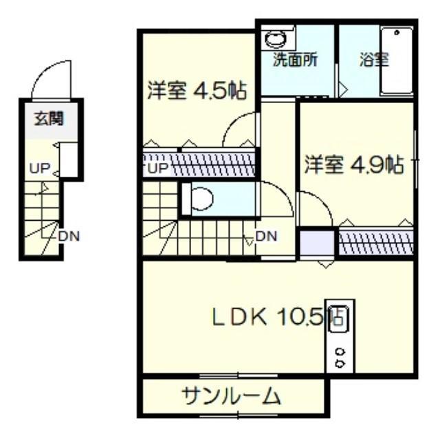 ファレノプシス(2LDK/2階)の間取り写真