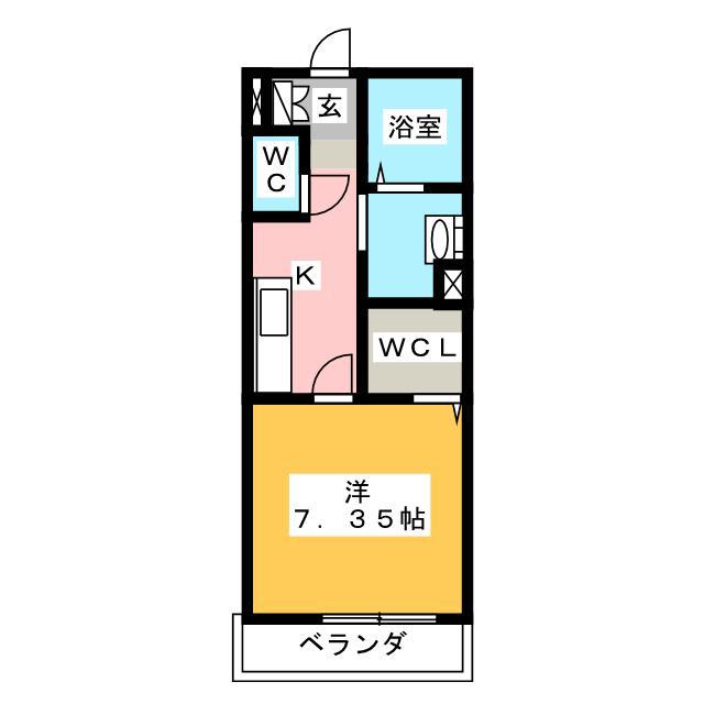 マリアージュ(1K/2階)の間取り写真