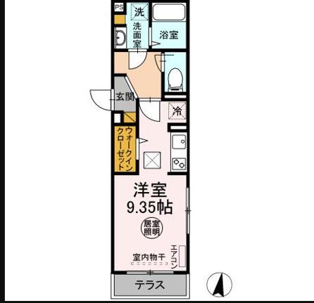 サリサ.A(ワンルーム/1階)の間取り写真