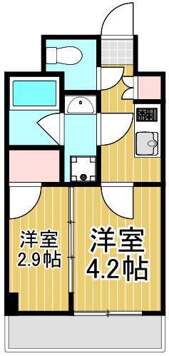 GENOVIA北千住(2K/4階)の間取り写真