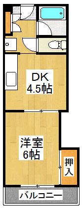 サンライトビル(1LDK/3階)の間取り写真