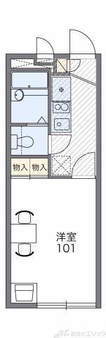 レオパレスLALAグリーンヒル(1K/2階)の間取り写真