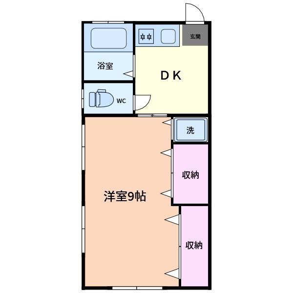 グリーンピア釜利谷(1DK/2階)の間取り写真