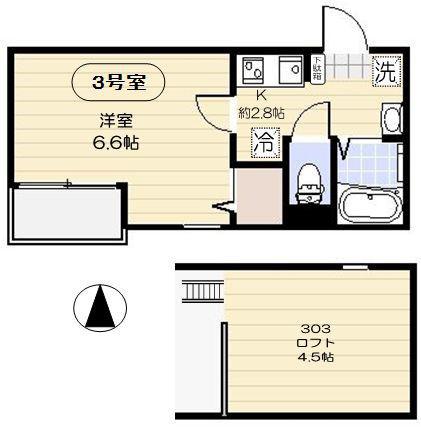 アイルグラン(1K/3階)の間取り写真