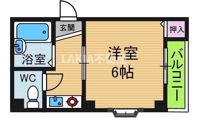 グレース上本町(1K/1階)の間取り写真